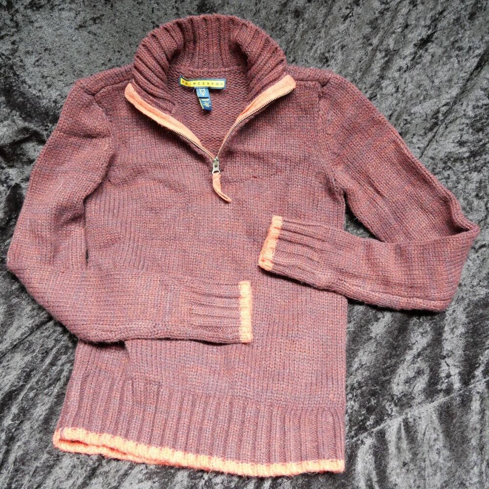 Unbranded Women's Burgundy and Orange Jumper